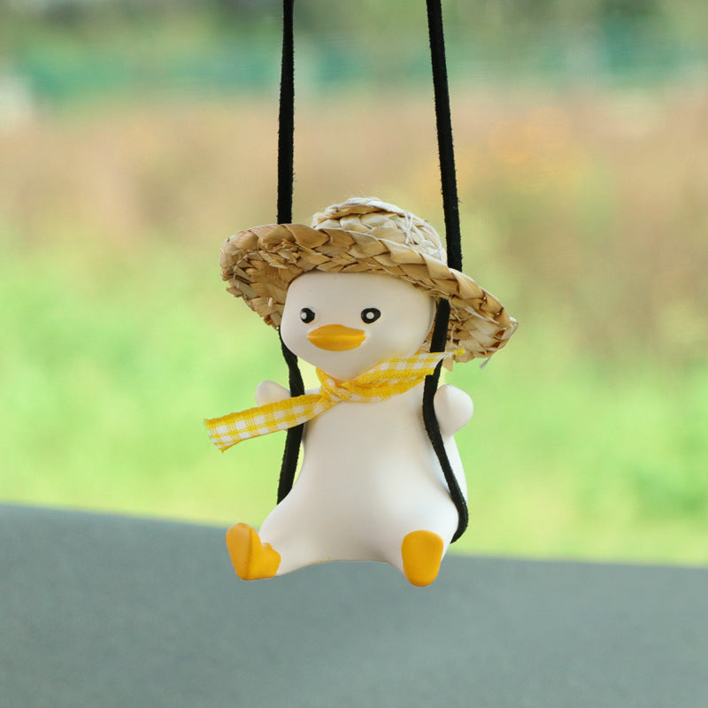 Car Pendant Cute Anime Little Duck Swing