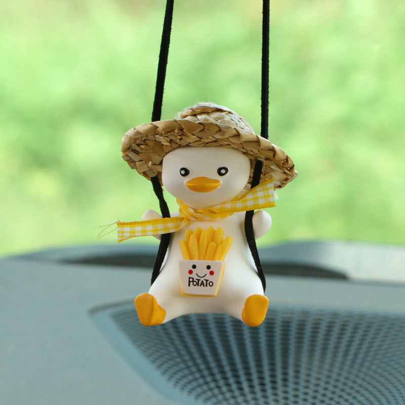 Car Pendant Cute Anime Little Duck Swing