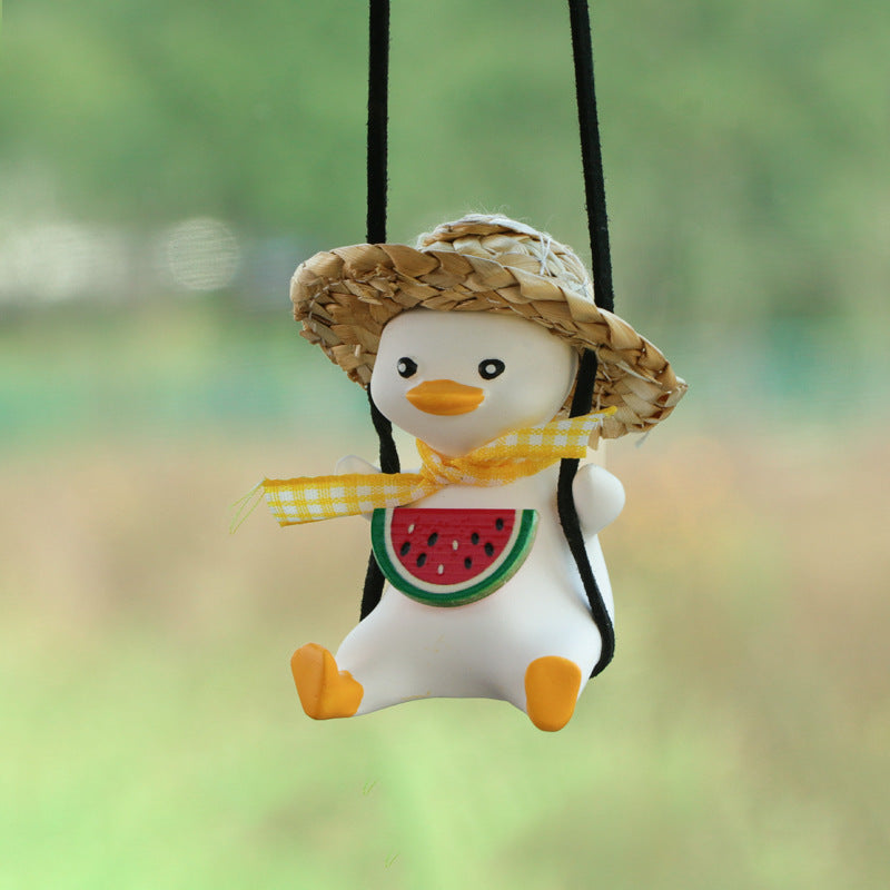 Car Pendant Cute Anime Little Duck Swing