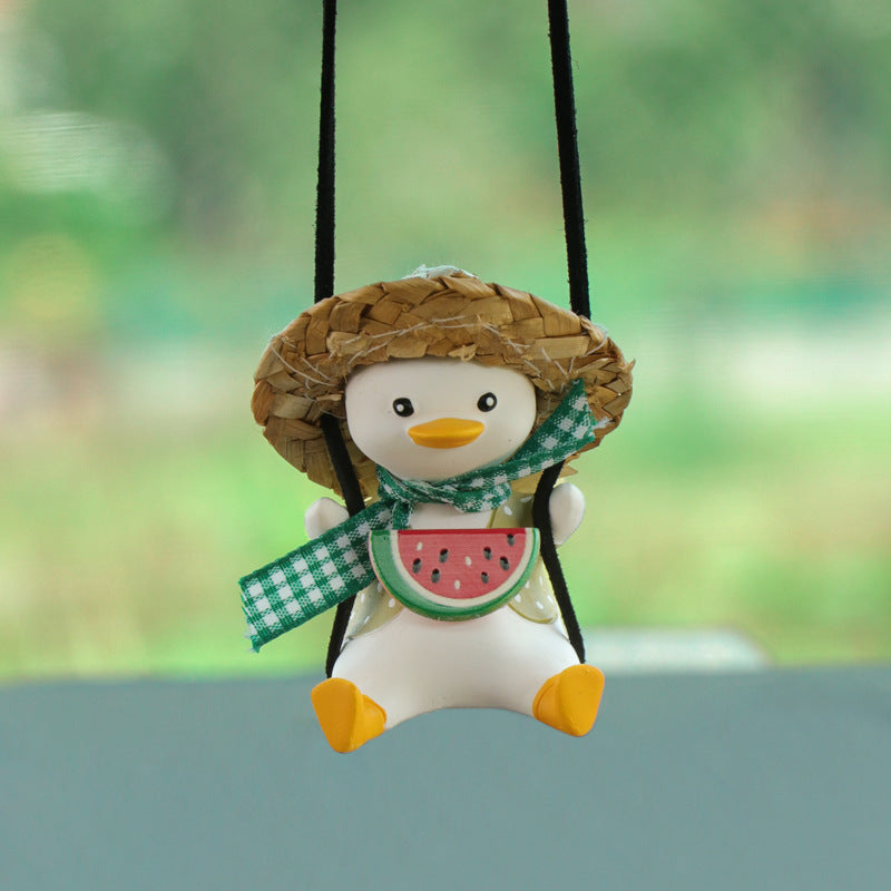 Car Pendant Cute Anime Little Duck Swing