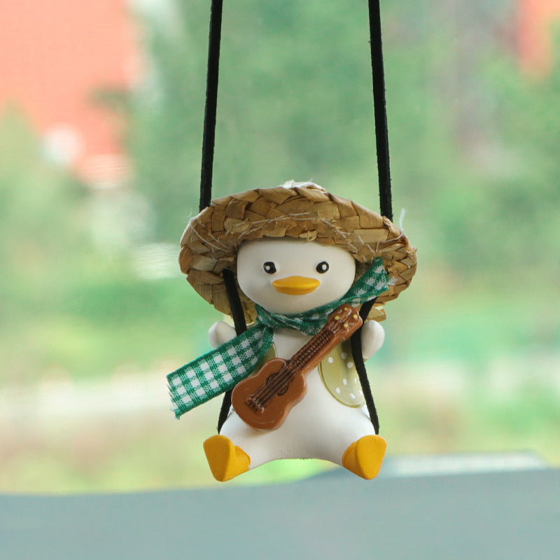 Car Pendant Cute Anime Little Duck Swing